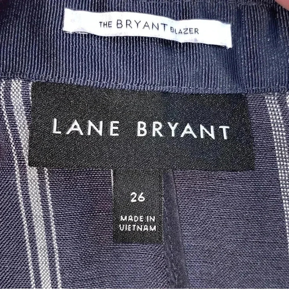 Lane Bryant Blazer Jacket Linen Rayon Blend Blue Plus Sz 26 *Missing Button - Picture 8 of 9